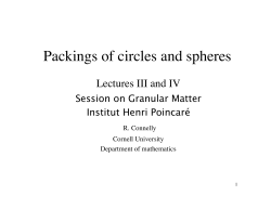 Packings of circles and spheres - Cornell Math