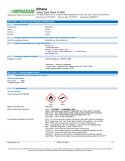 Ethane C2H6 Safety Data Sheet SDS P4592