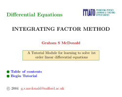 integrating factor method (ODE`s)