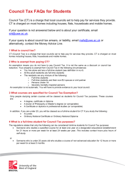Council Tax FAQs for Students