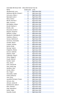Greendale MS Honor Roll - 2013