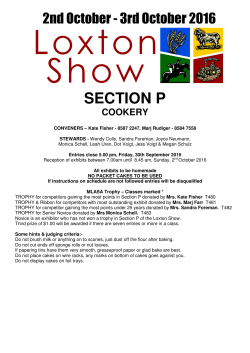 Cookery - Loxton Show