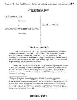 ) Petitioner, ) ) ) - United States Tax Court