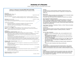 Anatomy of a Resume - Brandeis University