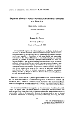Exposure Effects in Person Perception: Familiarity, Similarity, and