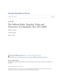 The Pullman Strike: Yesterday, Today, and Tomorrow, 33 J. Marshall