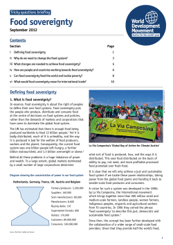 Food sovereignty - Global Justice Now