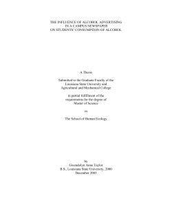 THE INFLUENCE OF ALCOHOL ADVERTISING IN A CAMPUS