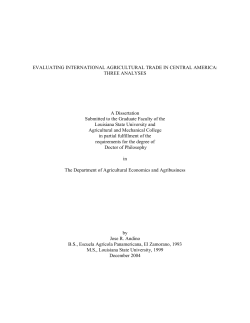 EVALUATING INTERNATIONAL AGRICULTURAL TRADE IN