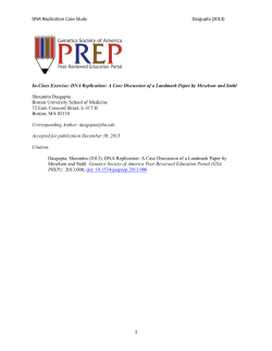 DNA Replication Case Study Dasgupta (2013)
