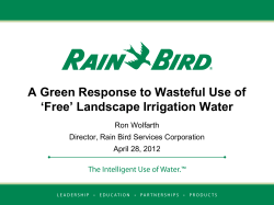 A Green Response to Wasteful Use of Free Landscape Irrigation Water