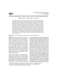 Socio-cultural Barriers in the Personal Growth of Rural