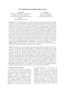 The Spanish pronominal clitic system