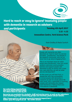 Hard to reach or easy to ignore? Involving people with dementia in