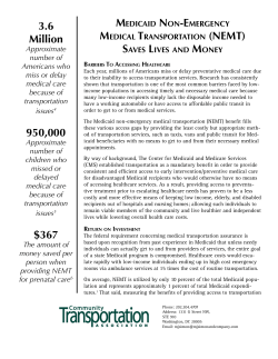 Medicaid Non-Emergency Medical Transportation (NEMT)