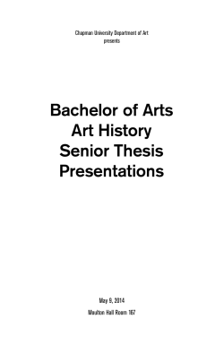 Bachelor of Arts Art History Senior Thesis Presentations
