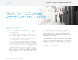 Cisco ASR 1000 Series Aggregation Services Router FAQ