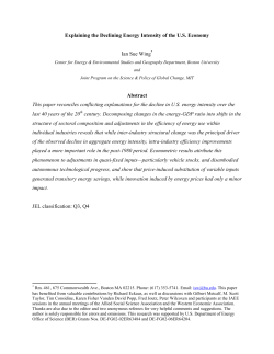 Explaining the Declining Energy Intensity of the U.S. Economy Ian