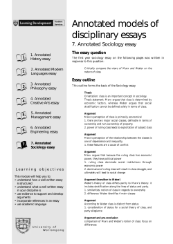 Annotated Sociology essay