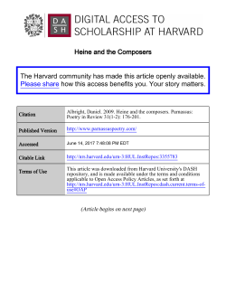Heine and the Composers The Harvard community has made this