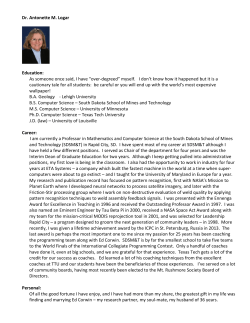 Dr. Antonette M. Logar Education - Texas Tech University Departments