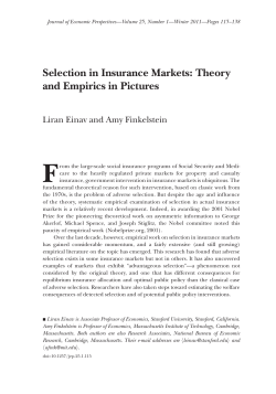 Selection in Insurance Markets: Theory and