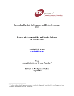 Democratic Accountability and Service Delivery -A Desk Review-