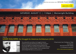 SATURDAY, AUGUST 11 | 7:30pm | Wainwright Building