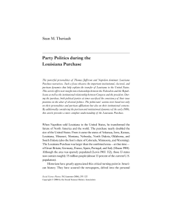 Party Politics during the Louisiana Purchase