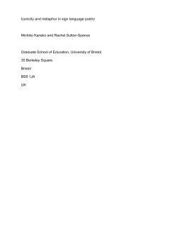 Iconicity and metaphor in sign language poetry