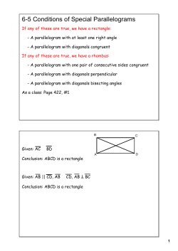 65 Conditions of Special Parallelograms