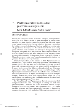 7. Platforms rules: multi-sided platforms as regulators