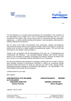 To The Alto Milanese is a a territory that encompasses 23