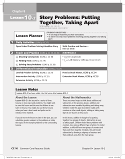 Story Problems: Putting Together, Taking Apart