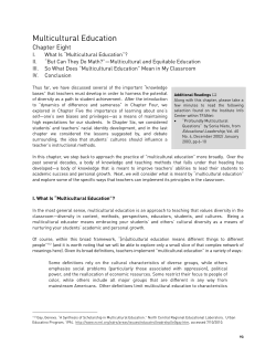 Multicultural Education - Teaching As Leadership