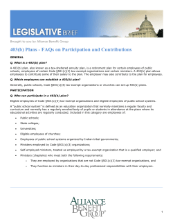 403(b) Plans - FAQs on Participation and
