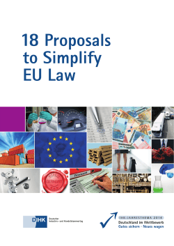 18 Proposals to Simplify EU Law - European Commission