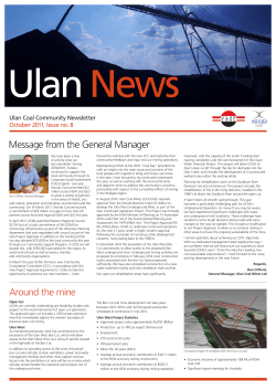 Message from the General Manager Around the mine