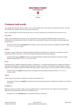 Common task words - Western Sydney University