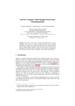 Tool for Computer-Aided Spanish Word Sense Disambiguation*