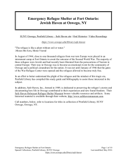 Emergency Refugee Shelter at Fort Ontario