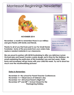 Montessori Beginnings Newsletter
