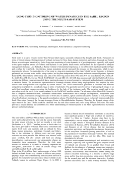 long-term monitoring of water dynamics in the sahel