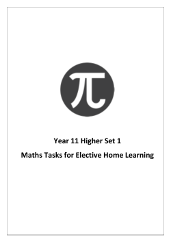 Mathematics Set 1 - Wetherby High School