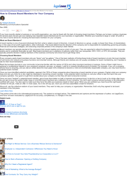 How to Choose Board Members for Your Company