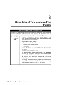 Computation of Total Income and Tax Payable