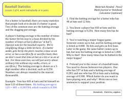 Baseball Statistics