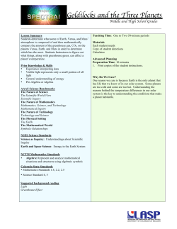 Lesson Summary Students determine what some of Earth, Venus
