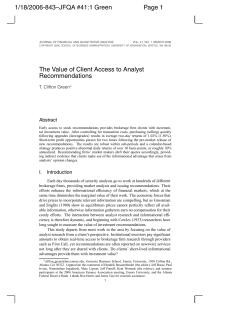 The Value of Client Access to Analyst Recommendations