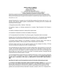 invitation of application for empanelment of Recovery Agent